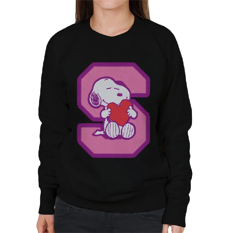 Super Sale bold fitness hoodiePeanuts Snoopy S Hugging Love Heart Women's Sweatshirt