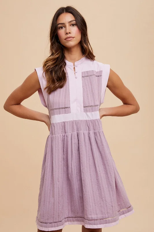 Special Buy floral wrap dressPink Combo Contrast Trim Detail Button Front Woven Mini Dress