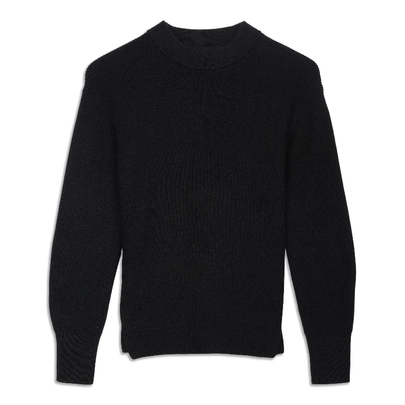 Act Now Merino Wool-Blend Ribbed Crewneck Sweater - Resale