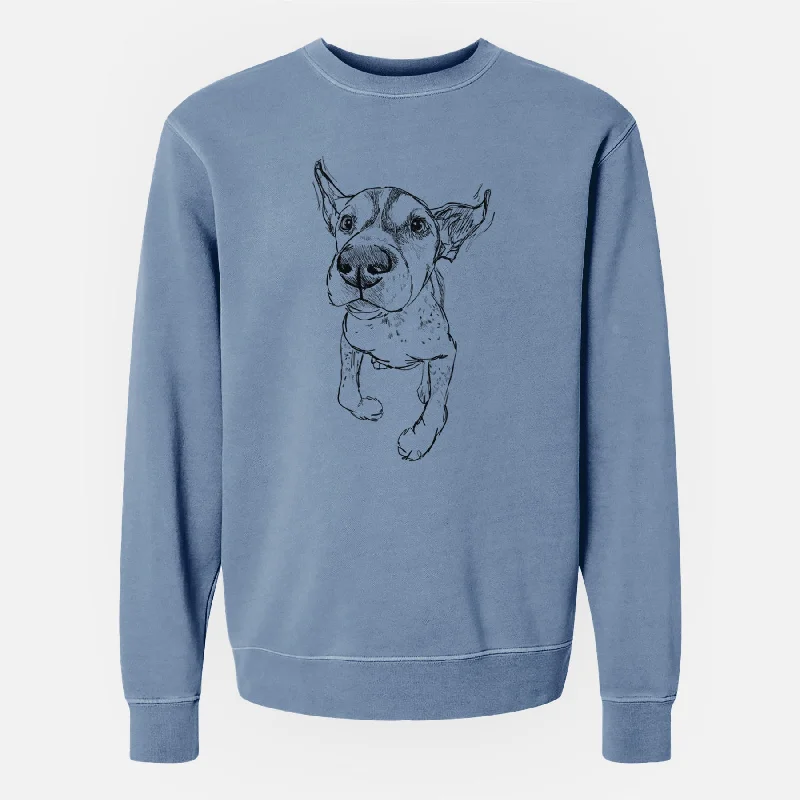 Price Reduction athletic casual sweatshirtDoodled The General the German Shorthaired Pointer - Unisex Pigment Dyed Crew Sweatshirt