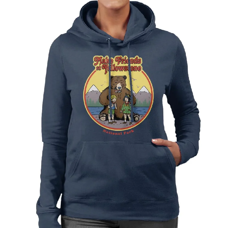 comfortable hooded sweatshirtUS National Parks Make Friends At Yellowstone Women's Hooded Sweatshirt