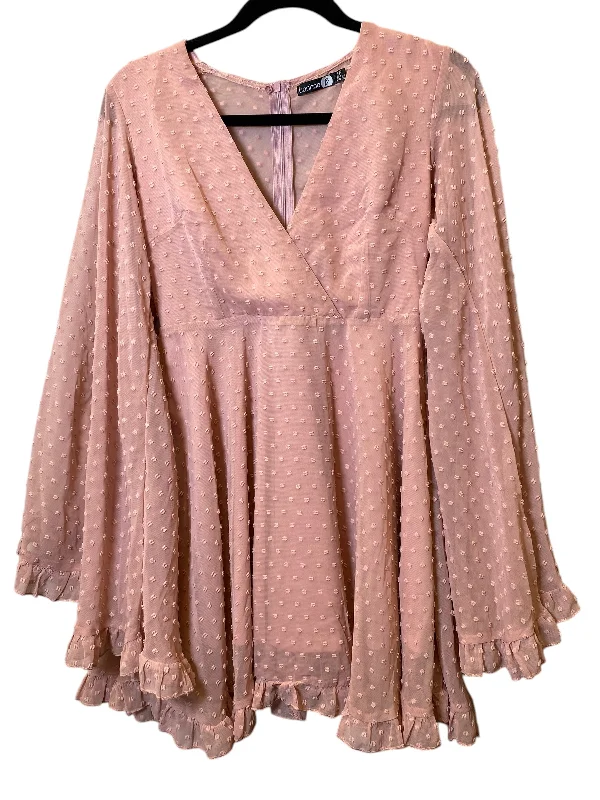 Deal Dash ruched dressDress Casual Midi By Boohoo Boutique In Pink, Size: S