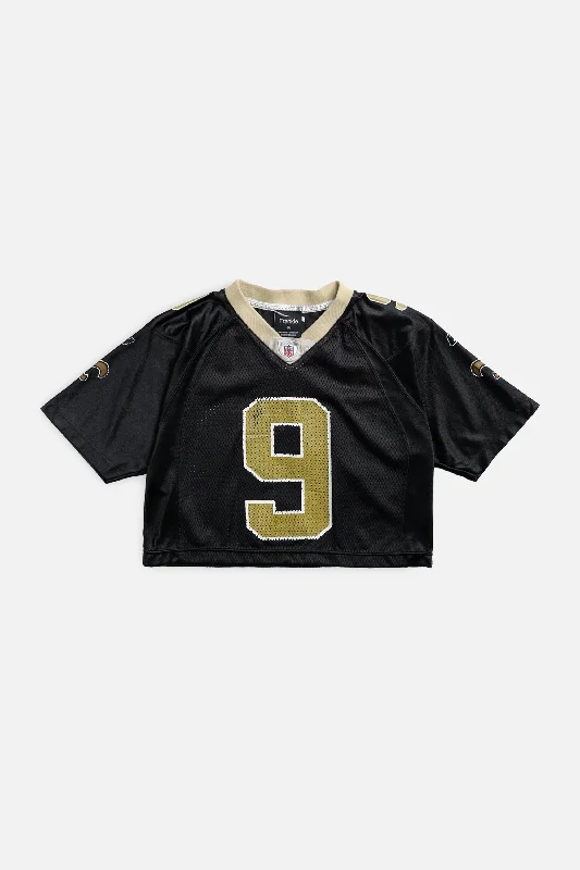 graphic gym sweatshirtRework Crop New Orleans Saints NFL Jersey - XS