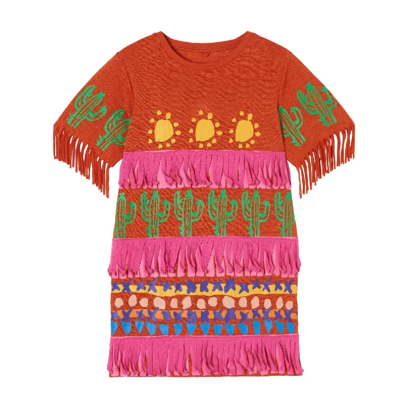 statement dressStella McCartney Tribal Fringe Jersey Dress