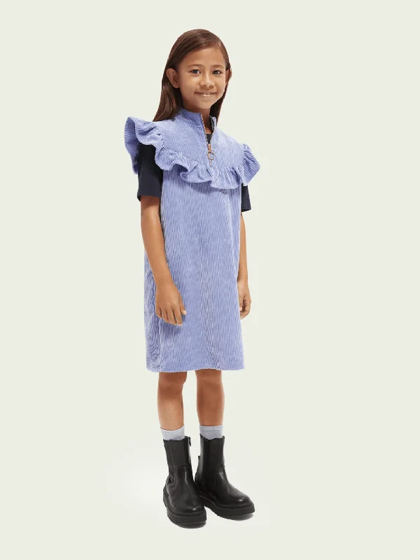 textured dressScotch&Soda Corduroy Ruffle Yoke Dress