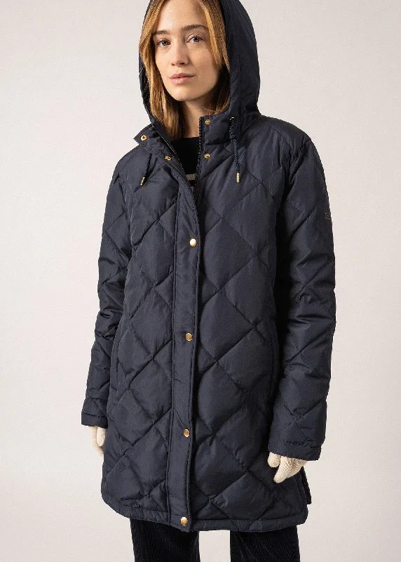 high-quality coatSte Irina Long Down Jacket - lightweight, with down filling (AMIRAL)