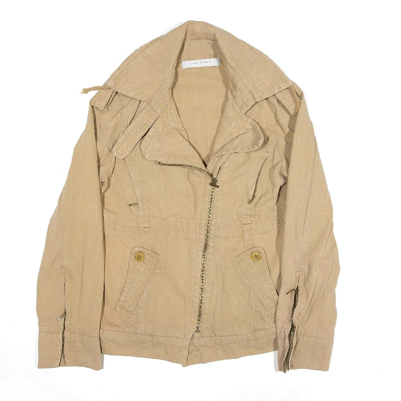 One-DAY Sale casual utility jacketZARA Biker Denim Jacket Brown Womens S