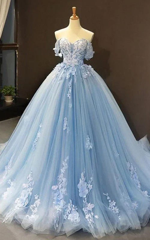 luxury dressTulle Floor-length Brush Train Ball Gown Sleeveless Adorable Prom Evening Dress with Petals-334268