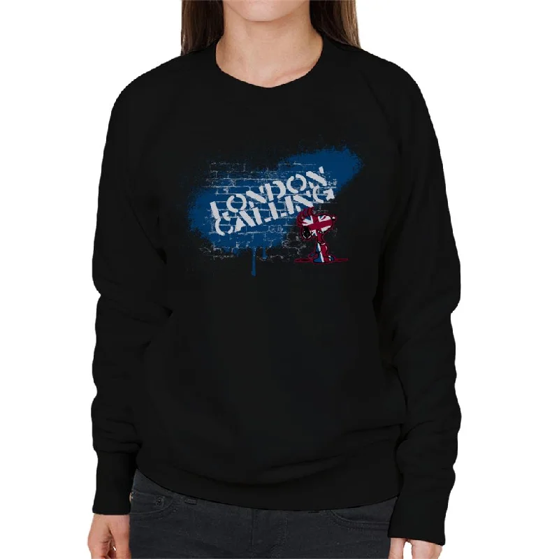 Sneak Peek Sale cool workout sweatshirtPeanuts Snoopy London Calling Women's Sweatshirt