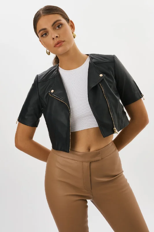 insulated jacketKIRSI GOLD | Cropped Biker Jacket