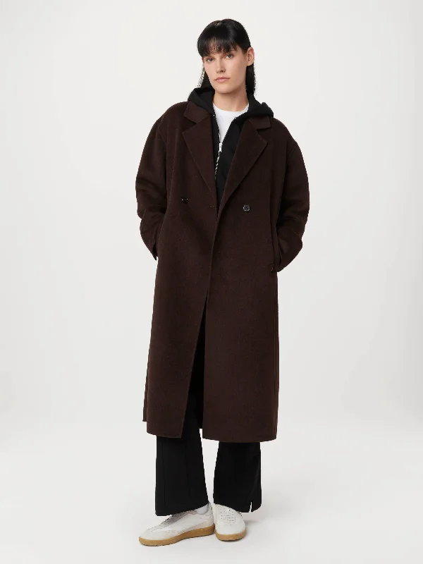 insulated coatThe Margaret Recycled Wool Topcoat in Dark Chocolate