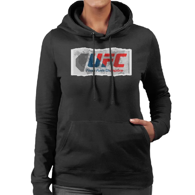 Crazy Deals cool hoodieUFC Torn Edges Retro Logo Women's Hooded Sweatshirt