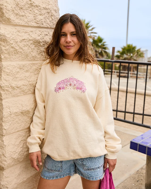 Bargain Blast Ride In Oversized Crewneck Sweatshirt - White Cap 1