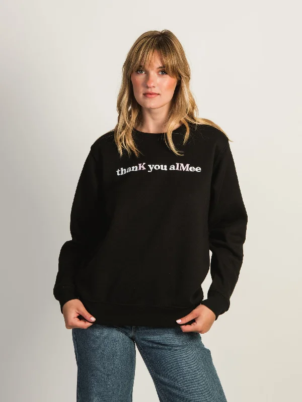 The Best Prices VERBAGE THANK YOU AlMEE FLEECE CREWNECK