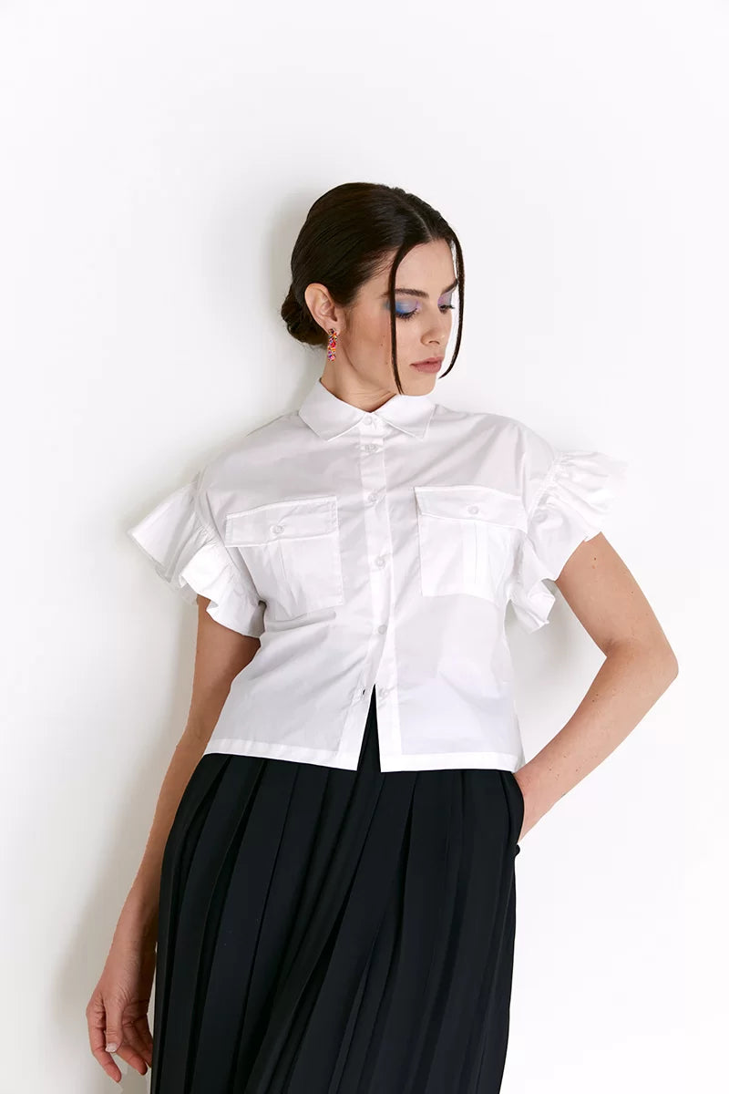 casual shift dressKAOS White Pocket Shirt