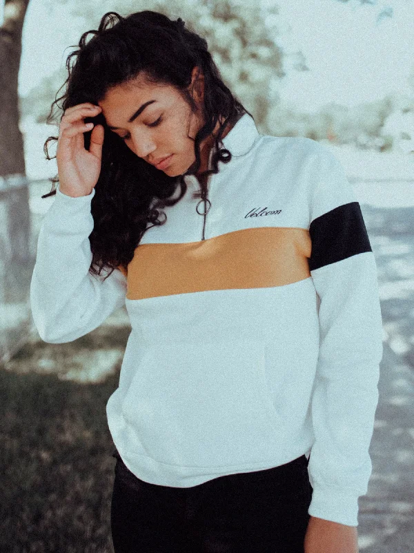 Best Seller WOMENS SHORT STAXX QTR ZIP PULLOVER - WHT - CLEARANCE