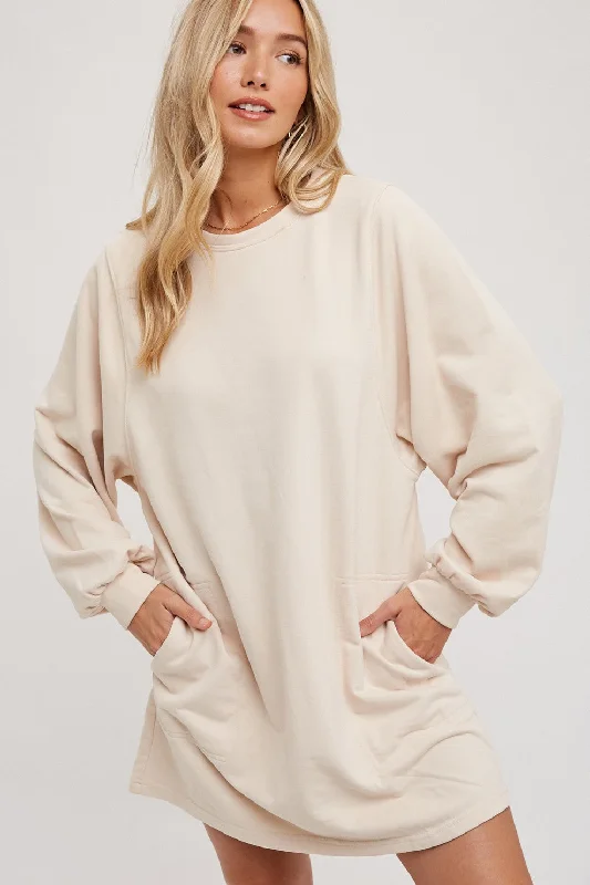 Unmissable Offer floral wrap dressCream Ultra Soft Sweatshirt Dress