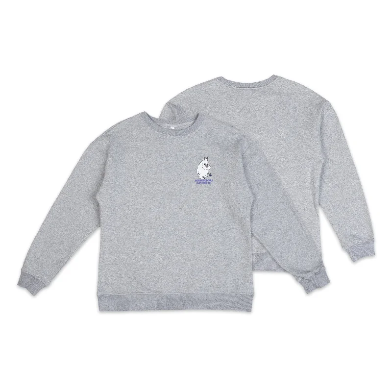 Great Bargains Moomintroll's Flower Crewneck College Unisex - Light Grey
