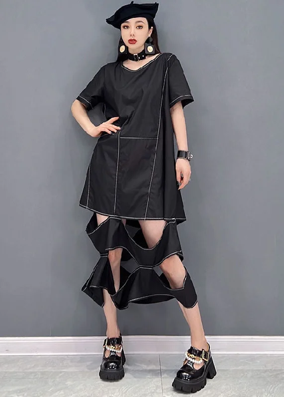Savings Event bodycon dressChic Black O-Neck Ripped Patchwork Long Dress Short Sleeve Savings Event bodycon dressChic Black O-Neck Ripped Patchwork Long Dress Short Sleeve