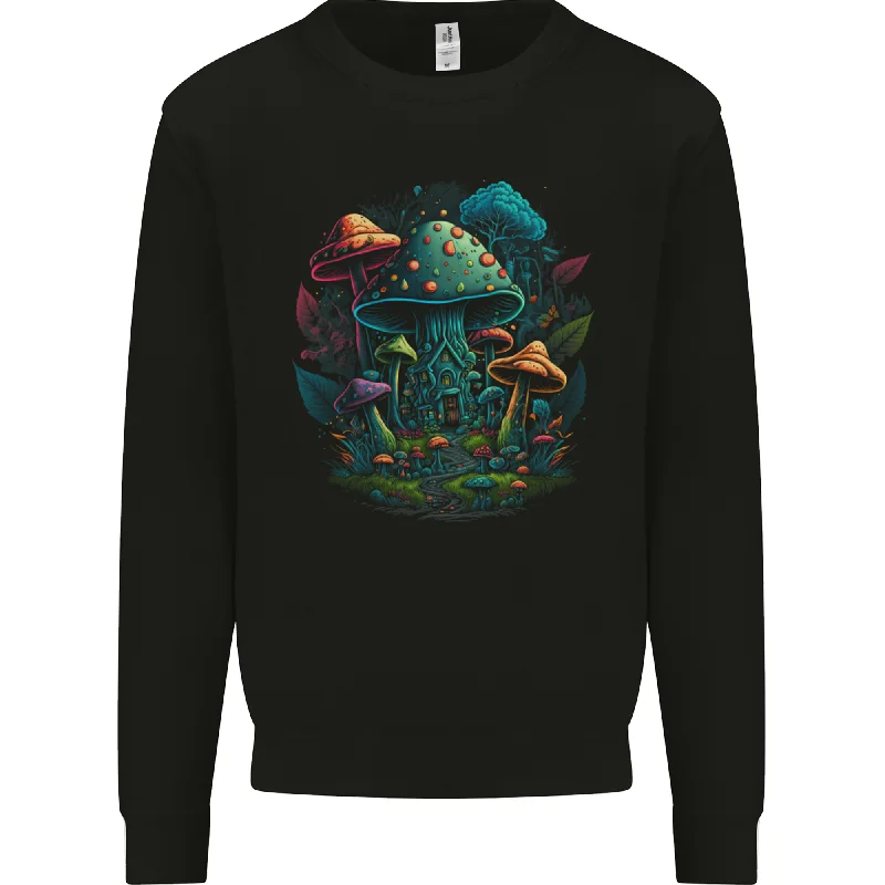 Blowout Sale oversized sports sweatshirtA Trippy Magic Mushroom City LSD Mens Sweatshirt Jumper