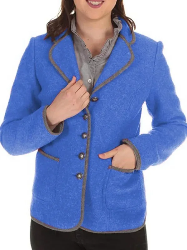 Price Rollback warm outerwearRetro Jacket Solid Color Pocket Blazer