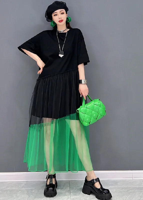 Deep Discounts satin dressChic Black O-Neck Tulle Patchwork Cotton Robe Dresses Short Sleeve Deep Discounts satin dressChic Black O-Neck Tulle Patchwork Cotton Robe Dresses Short Sleeve