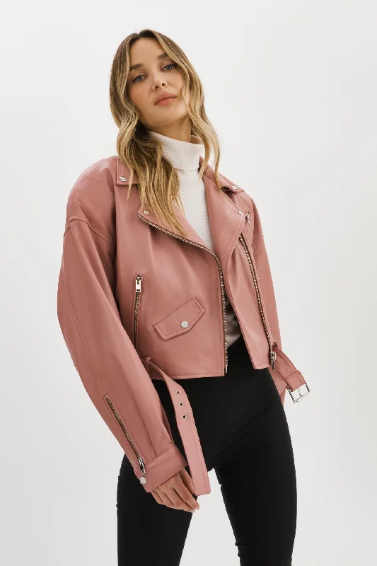 sleek trench coatDYLAN | 80's Leather Biker Jacket