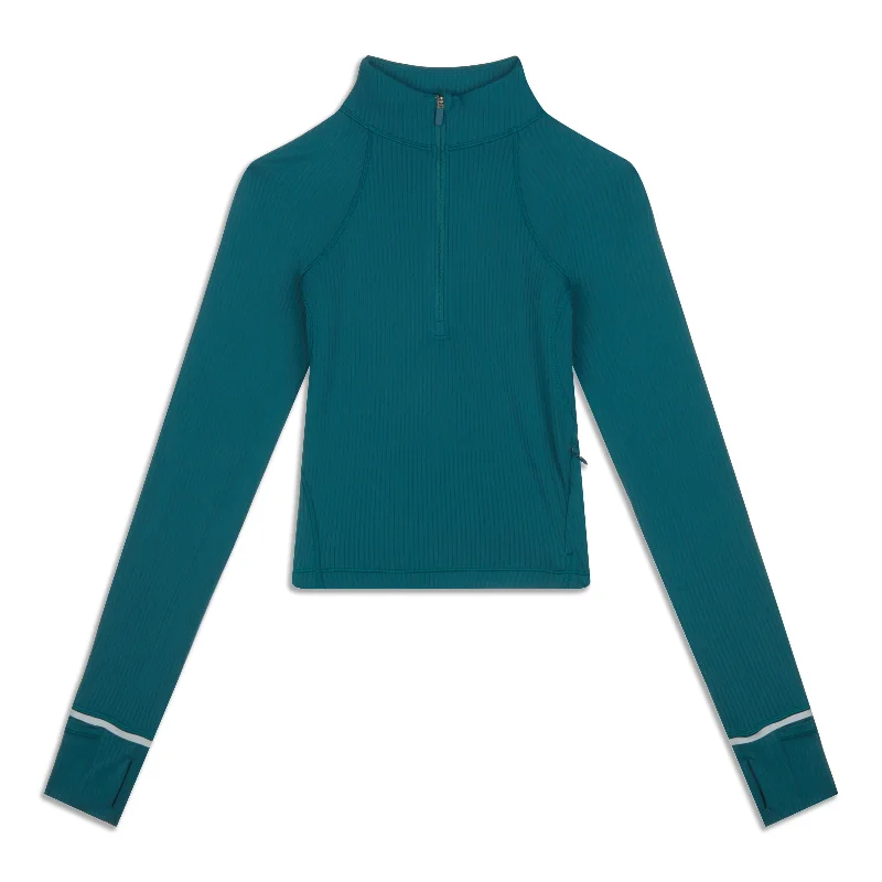 Weekend Special It's Ribbed Cropped Half Zip - Resale