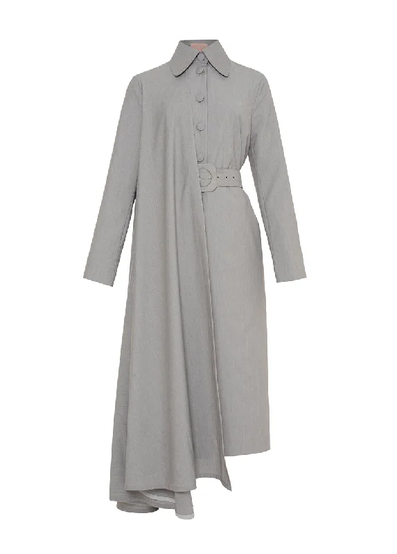 Lowest Price oversized trench coatGRAY TRENCH WITH BELT