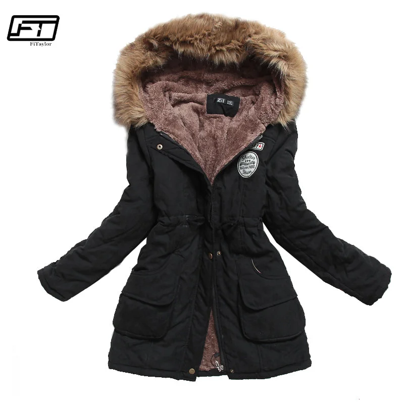 chic padded coatFitaylor Winter Jacket Women Thick Warm Hooded Parka Mujer Cotton Padded Coat Long Paragraph Plus Size 3xl Slim Jacket Female