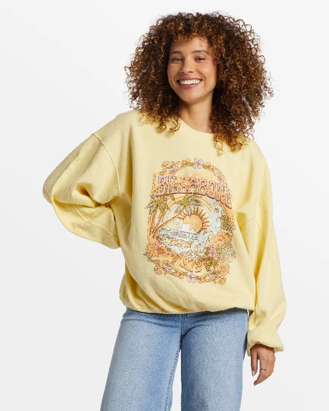 Steals and Deals Aloha Kendal Crew Neck Sweatshirt - Mellow Yellow
