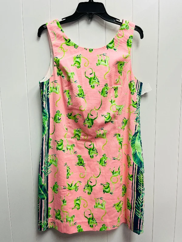 high-waisted dressDress Designer By Lilly Pulitzer In Green & Pink, Size: L