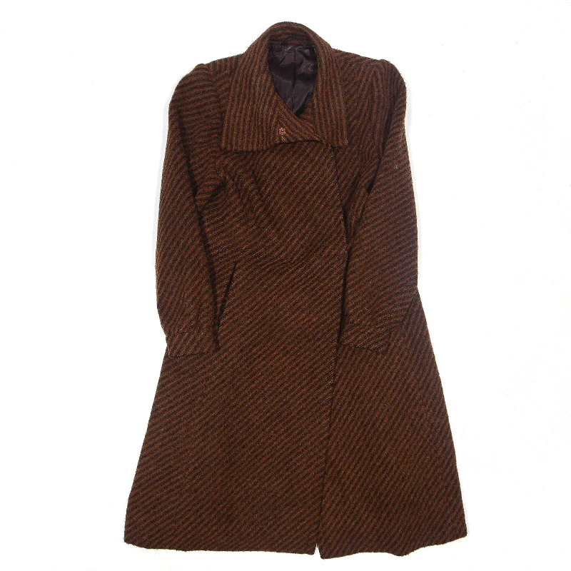 Savings Galore relaxed fit coatOvercoat Jacket Orange Striped Womens M