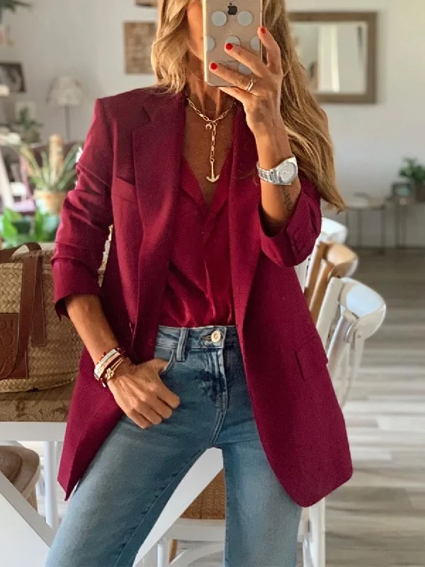 Friends and Family Sale comfortable coatSmall Burgundy Blazer