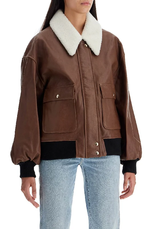 Friends and Family Sale Khaite 'shellar' Leather Bomber Jacket With She
