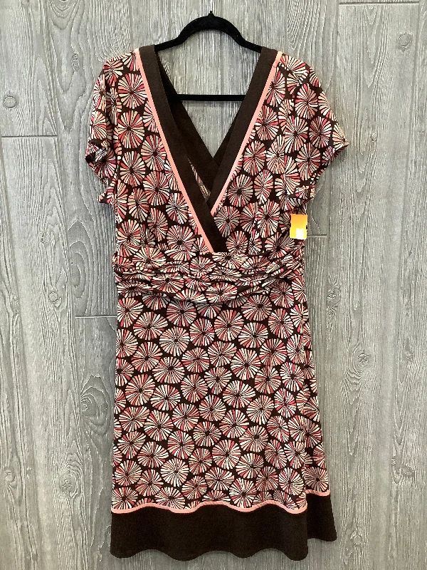 off-shoulder dressDress Casual Midi By Studio 1 In Brown & Pink, Size: 1x