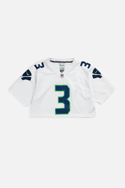 YEAR-End Clearance pullover workout hoodieRework Crop Seattle Seahawks NFL Jersey - S