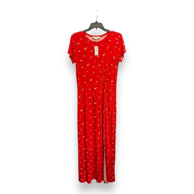 Clearance Event lace-up dressDress Casual Maxi By Ann Taylor In Red, Size: S