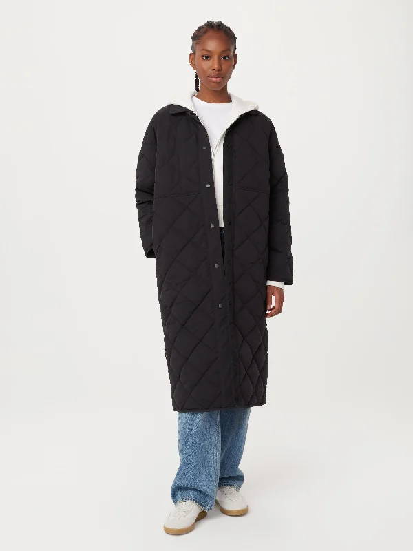 insulated jacketThe Skyline Maxi Jacket in Black