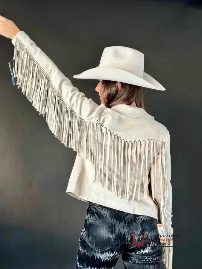 Sale Event Rock&roll Womens Micro Suede Jacket W Fringe Natural