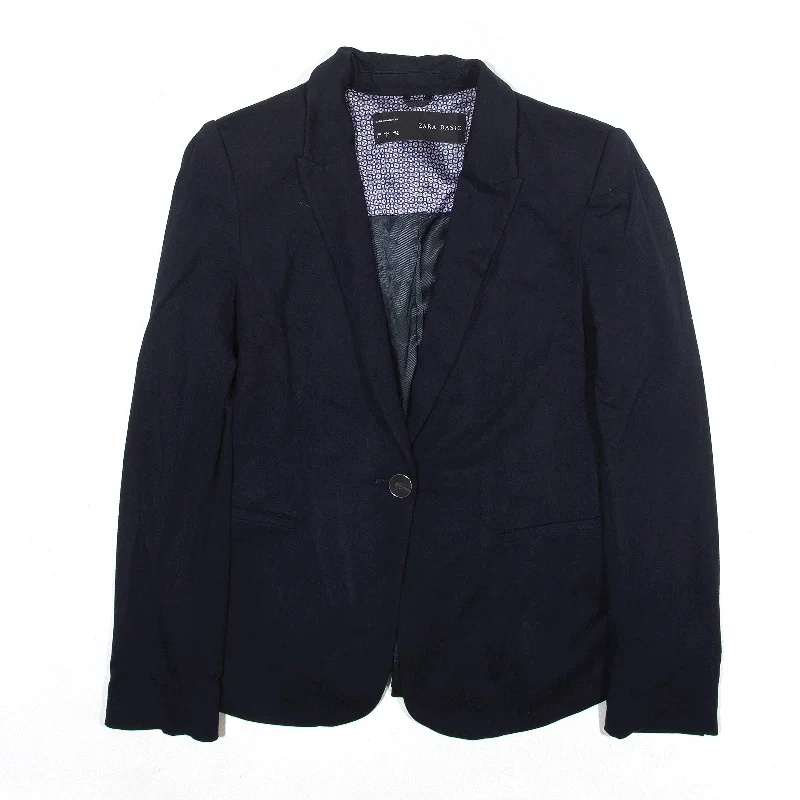 Best Bargains zip-up jacketZARA Basic Blazer Jacket Blue Womens S