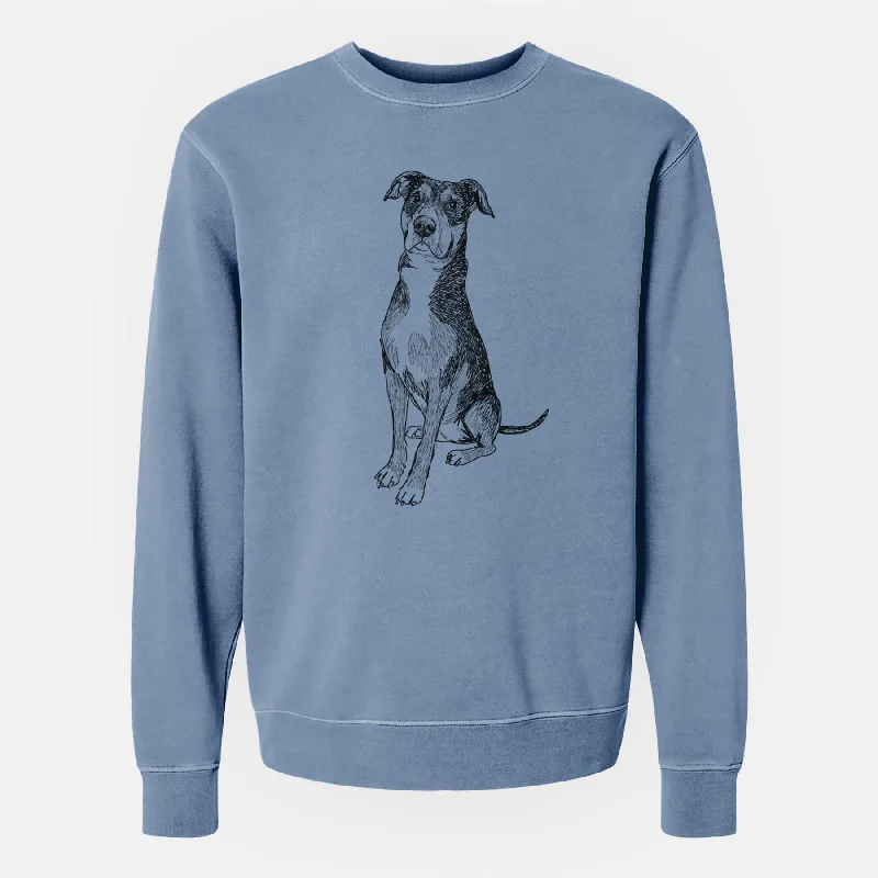 Anniversary Sale eco-friendly sports hoodieDoodled Moose the American Staffordshire Terrier - Unisex Pigment Dyed Crew Sweatshirt