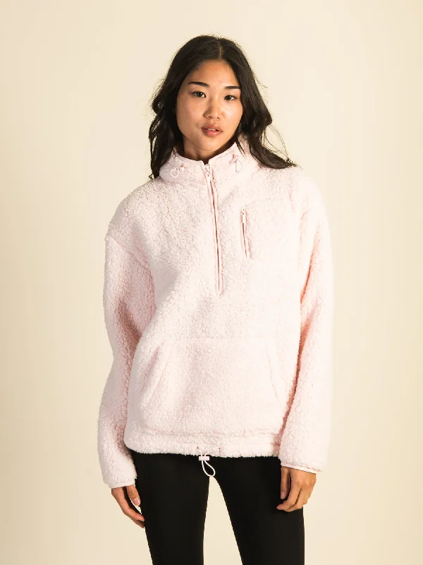 Inventory Reduction HARLOW TEDDY SHERPA QUARTER ZIP - LIGHT PINK