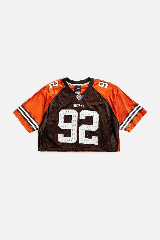 streetwear gym sweatshirtRework Crop Cleveland Browns NFL Jersey - M