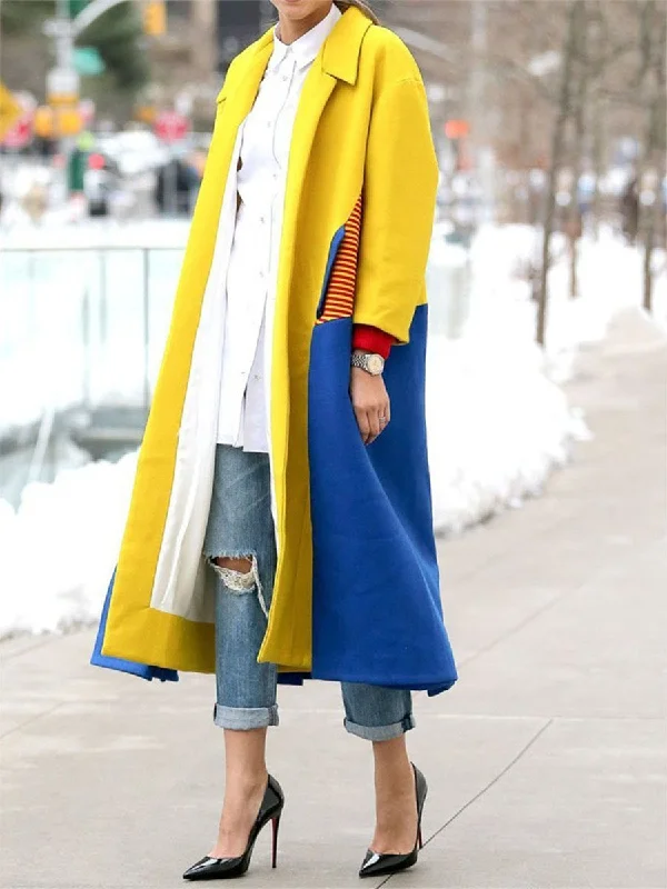 Today’s Special retro coatAutumn And Winter Temperament Warm Fashion Lapel Color Coat