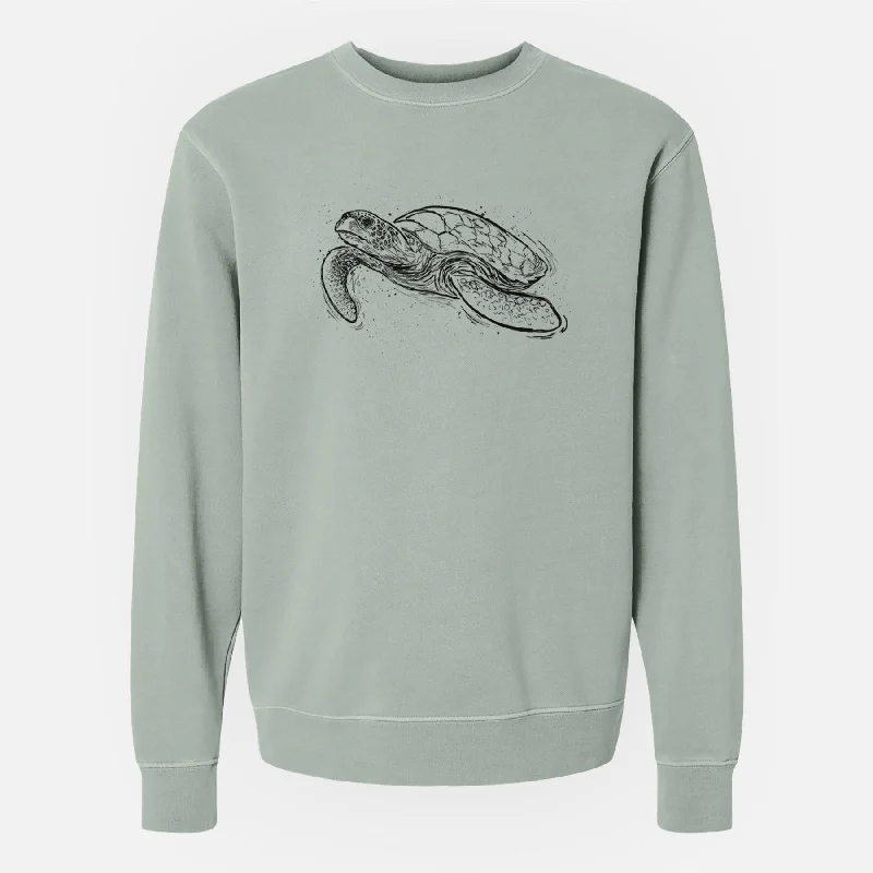 pullover workout hoodieHawksbill Sea Turtle - Eretmochelys imbricata - Unisex Pigment Dyed Crew Sweatshirt