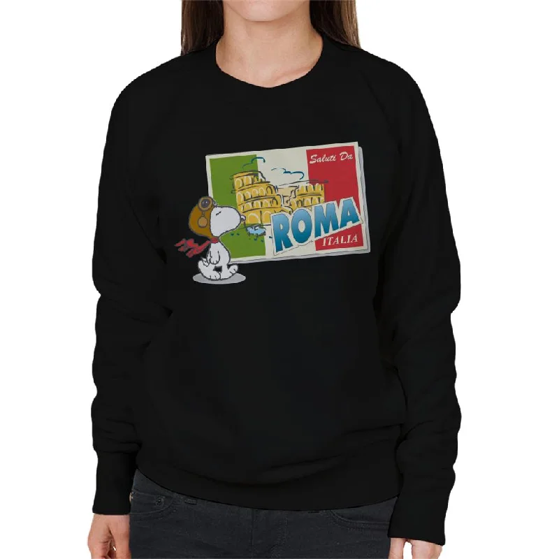 Low Prices modern athletic hoodiePeanuts Snoopy In Roma Italy Women's Sweatshirt