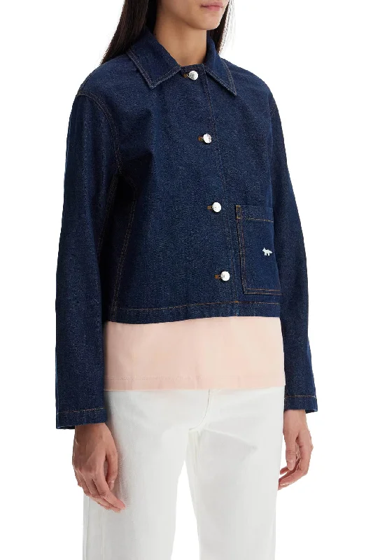 Final Markdown Maison Kitsune Cropped Denim Jacket For Women