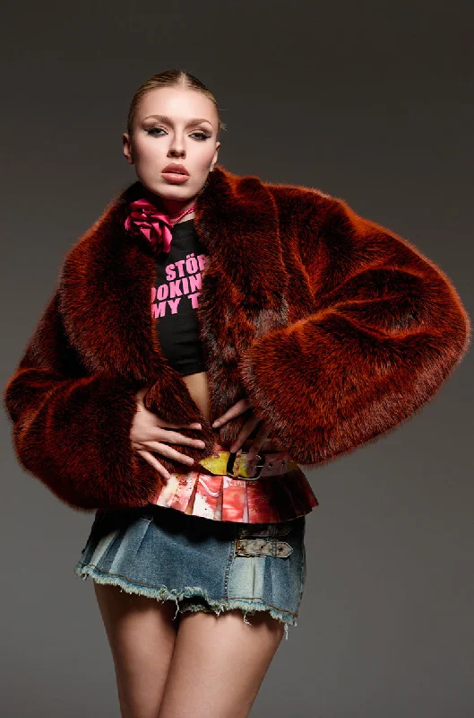 Overstock oversized trench coatALTER EGO FAUX FUR COAT