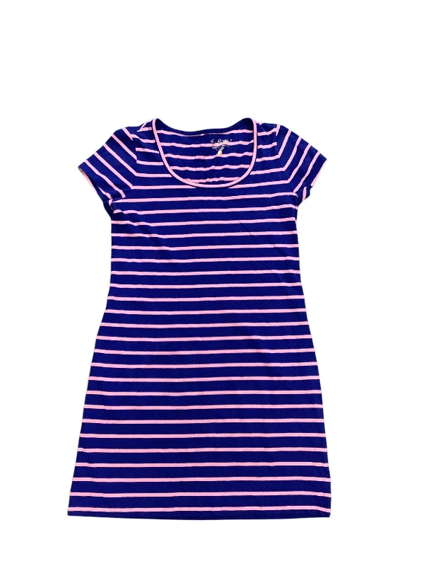 Price Fest off-shoulder dressDress Casual Short By Lilly Pulitzer In Blue & Pink, Size: S Price Fest off-shoulder dressDress Casual Short By Lilly Pulitzer In Blue & Pink, Size: S